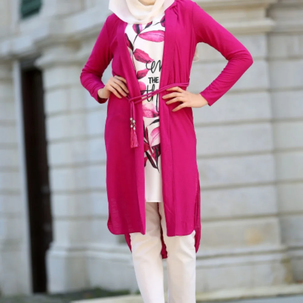 Fuchsia Long 2 piece Tunic, with Belt. - Picture 1 of 1